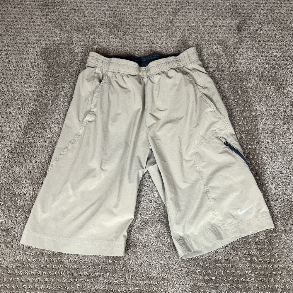Nike Men's Athletic Shorts Brown Logo Drawstring Size Small